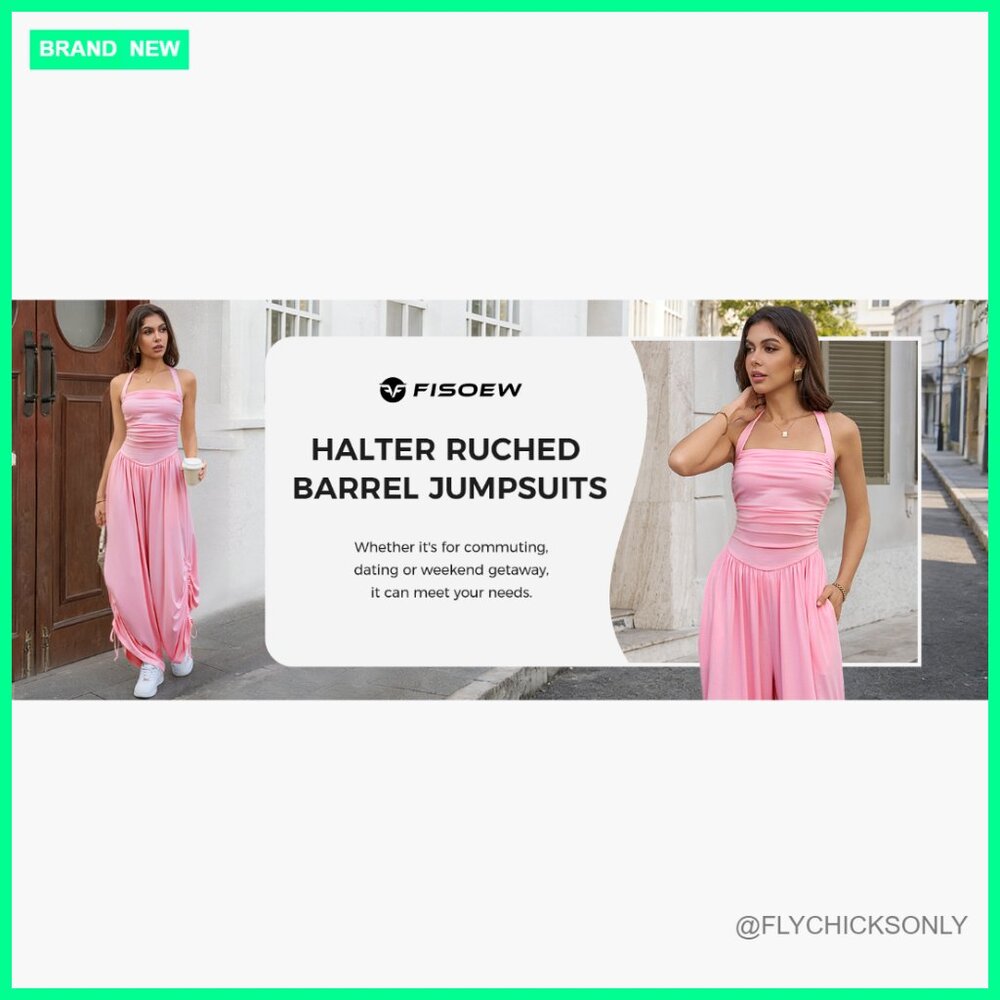 Polyester Viscose Elastane Halter Jumpsuit Side-C… - image 7